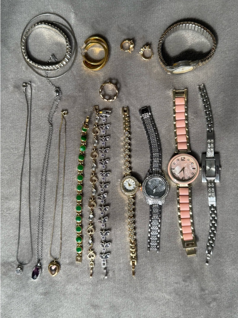 Jewelry Bundle / Mixed Jewelry Lot – Bracelets, Rings, Necklaces & Watches